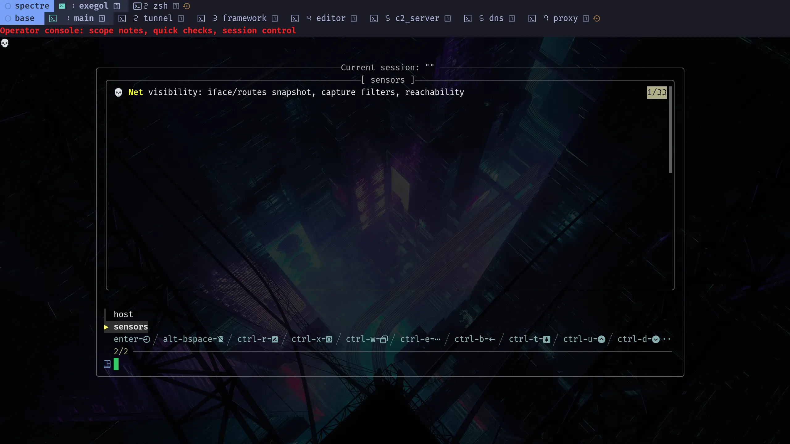 tmux-sessionx popup with role-oriented session list and sensors preview